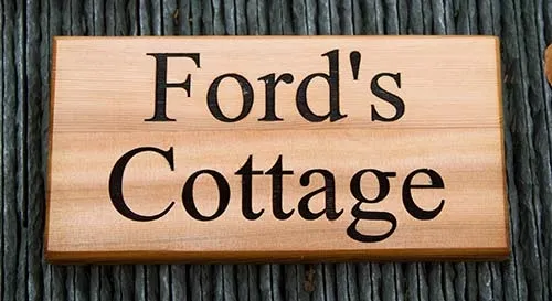 If untreated this timber silvers with age. Red Cedar Wood Sign