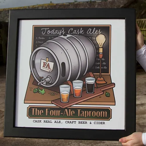 Aluminium Composite Board with Full Colour Print & Painted Hardwood Frame Painted Framed Sign