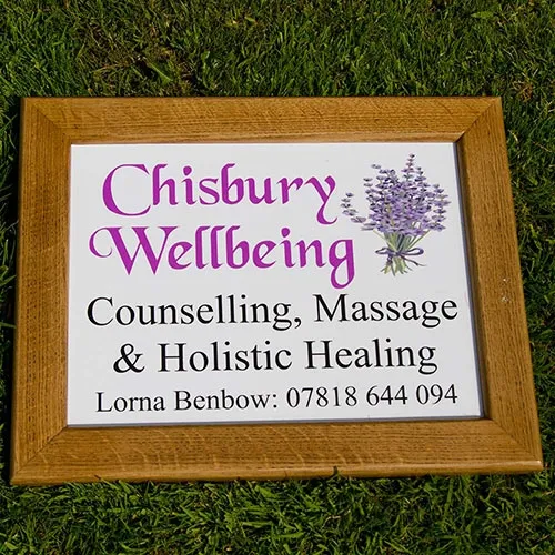 Aluminium Composite Board with Full Colour Print & Oak Frame Printed Framed Sign