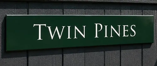 Modern wall mounted house signs with hidden fixings. Modern Fibreglass Signd