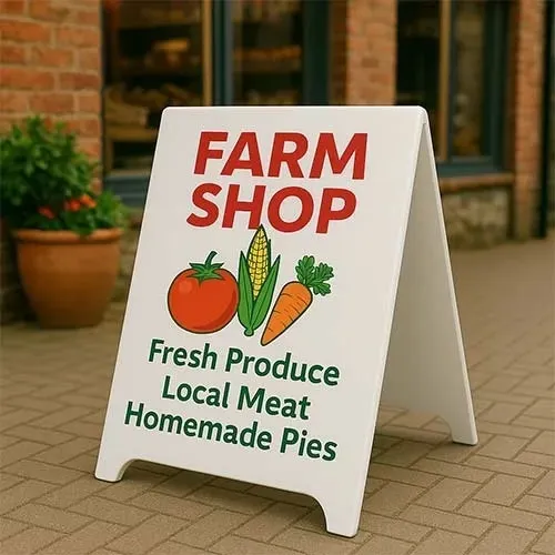 Well made steel A-Boards White A-Board with Printed Panel