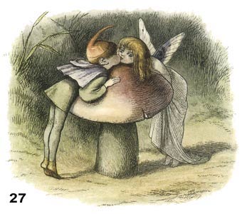Fairies kissing over toadstool