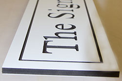 Engraved recycled pvc signs.