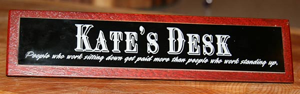 Kate's Desk Sign