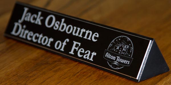 Desk Name Plate for Alton Towers