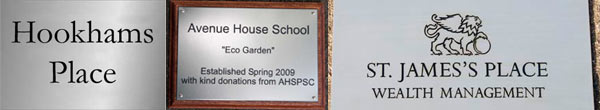 Engraved stainless steeel plaques, signs and name plates