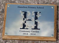 Engraved brass plaque