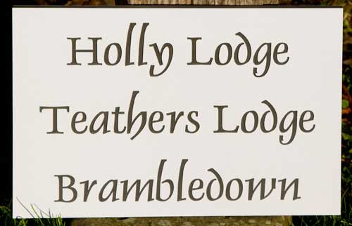 Good value black and white signs with engraved letters