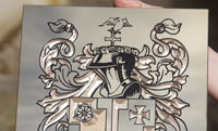 Engraved Brass Family Crest