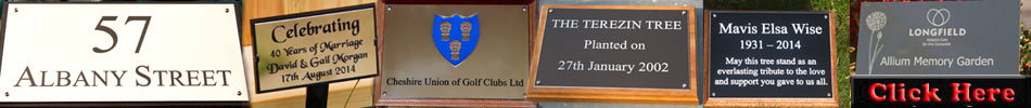 A range of engraved plaques
