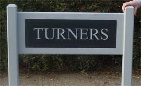 Entrance signs made with solid oak