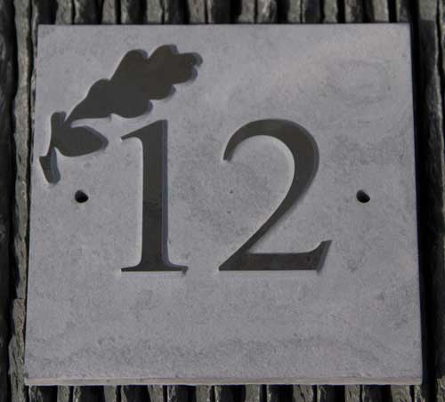 Slate house number with raised letters