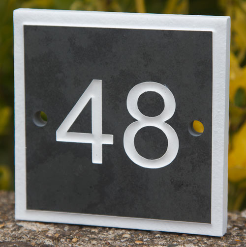 Slate house number sign