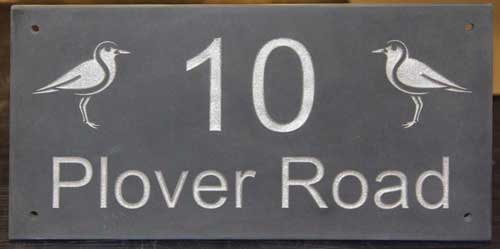 Slate Address Sign with silver lettering