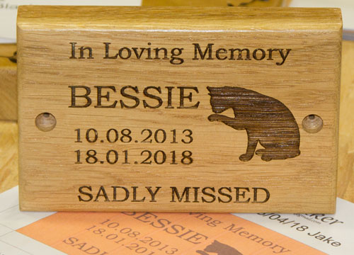 Wooden memorial plaque