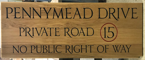 Large Oak Sign for drive - 1808.LW.041