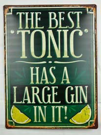 Metal sign for gin lovers