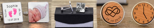Huge selection of personalised cufflinks - a great gift for all occasions