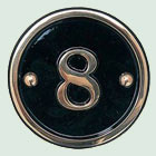 B5 round brass house number