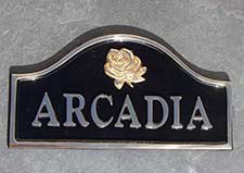 Arch top name plate.