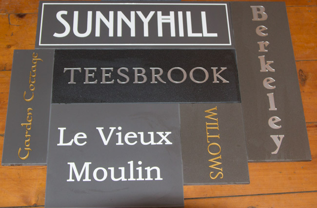 Engraved Corian House Signs