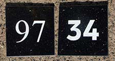 Engraved granite house numbers.