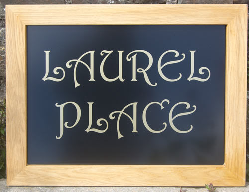 Oak framed house sign available single or double sided.