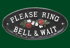 Please ring bell sign.