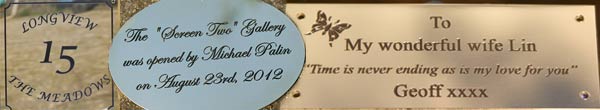 Engraved brass plaques