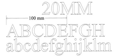 20mm letters