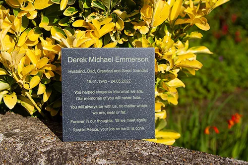 title here engraved corian memorial plaque