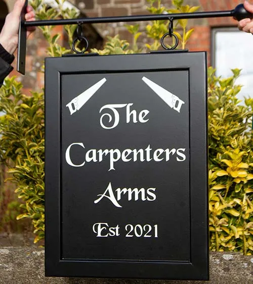 Hanging brackets are also available. Hanging Painted Sign