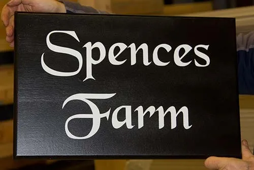 On oak sign it is often possible to see the grain of the timber. Black & White Oak Sign