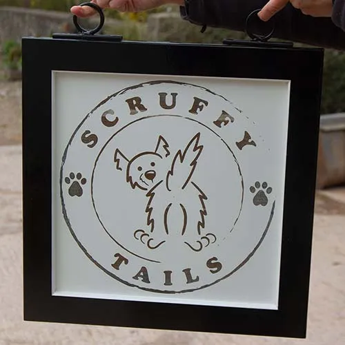 The printed panel can be in full colour Black framed sign with printed panel