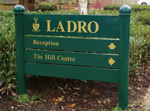 Post Mounted Aluminium Sign with Hidden Fixings