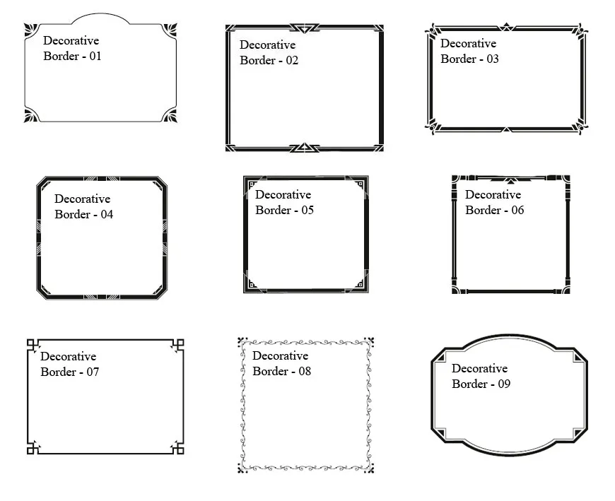 Selection of decorative borders