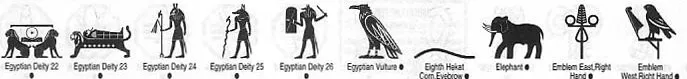 A selection of Egyptian images, heiroglyphics