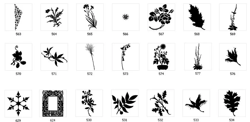 Vintage nature designs, snowflake, leaf, flowers