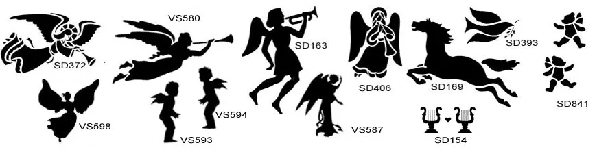 Silhouette images of angels
