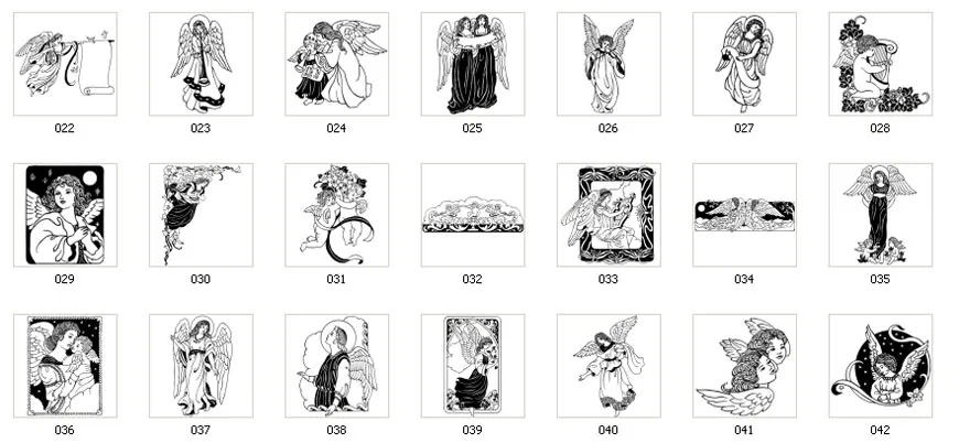 A selection of angel and cherub images, art nouveau, traditional