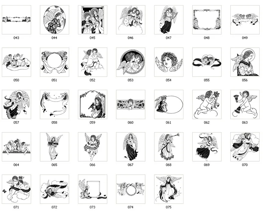 Cherub and angel designs,  art nouveau, traditional, frame, border