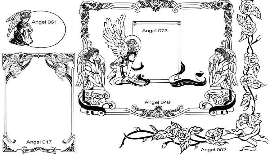 Art nouveau style angel designs