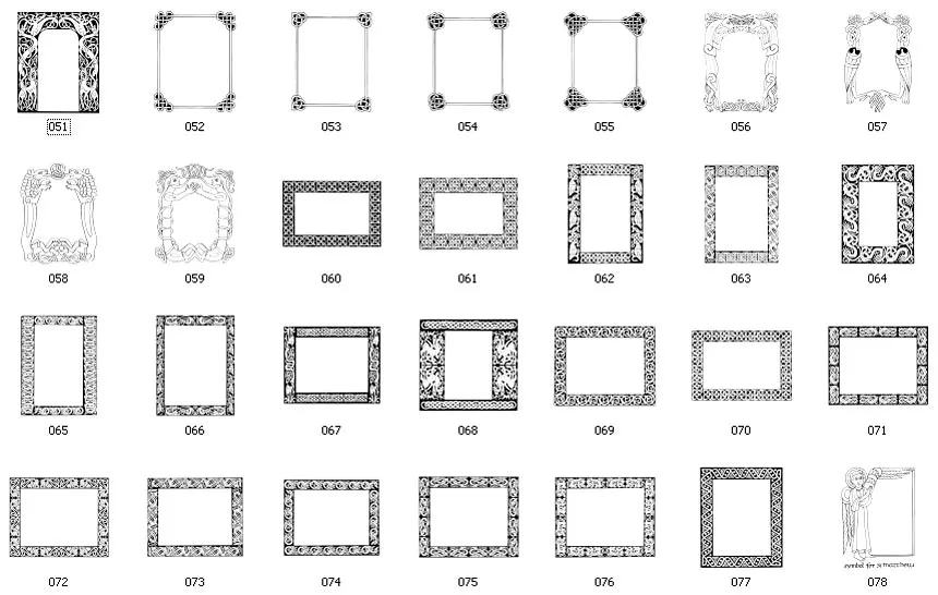 A selection of trditional Celtic borders and frames