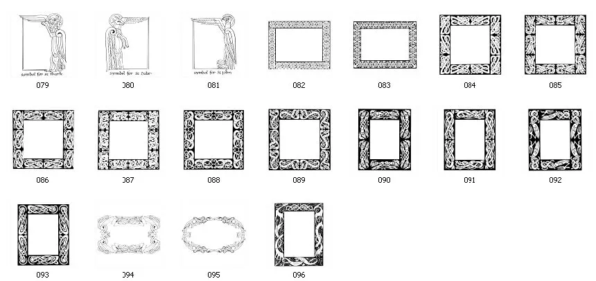 A selection of traditional Celtic borders and frames