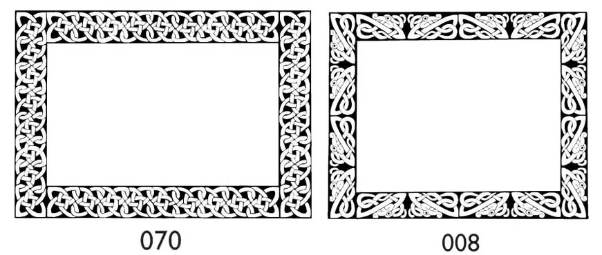 A selection of traditional Celtic borders and frames
