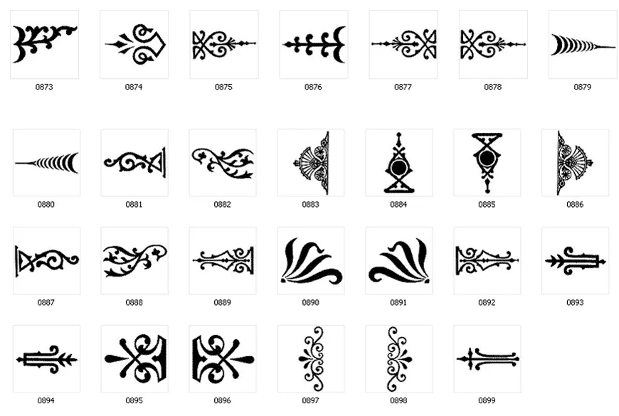 Calligraphic decorative design elements