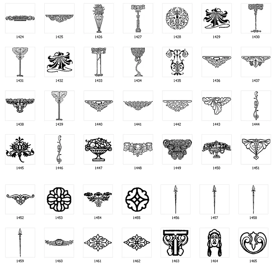 Decorative design elements, scroll, flourish