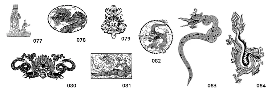 A collection of images of dragons