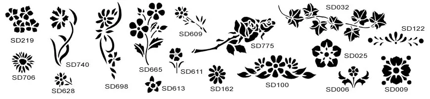 Decorative floral stencils