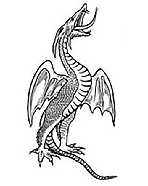 Fantastic line drawings of dragons - ideal for laser engraving Dragon Images